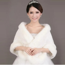kožešinové boa bílá šála na svatební / plesové šaty