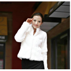 Dámský kožíšek z umělé kožešiny kožich bílý