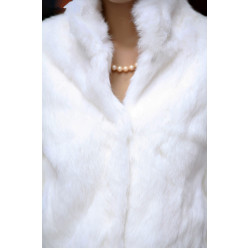 Dámský kožíšek z umělé kožešiny kožich bílý