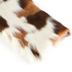 Dámský kožíšek z umělé kožešiny kožich imitace králíka bílý + hnědý