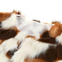 Dámský kožíšek z umělé kožešiny kožich imitace králíka bílý + hnědý