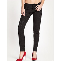 Dámské kalhoty G by GUESS Joni Jacquard černé džíny