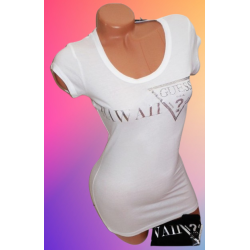 Dámské bílé tričko Guess Hawaii logo