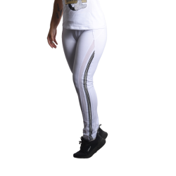 Dámské bílé sportovní legíny s reflexními lemy
