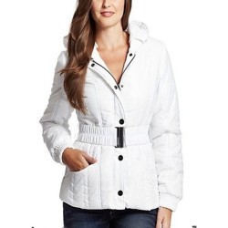 dámská zimní bunda Guess JAYLEN PUFFY COAT bílá