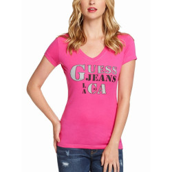 Dámské tričko Guess LA California růžové