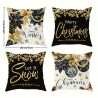 Sada vánočních povlaků na polštářky černá zlatá bílá elegant