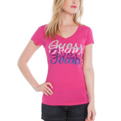 Dámské tričko Guess Paradise Logo pink růžové