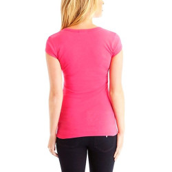 Dámské tričko Guess Tobi růžové se stříbrným nápisem