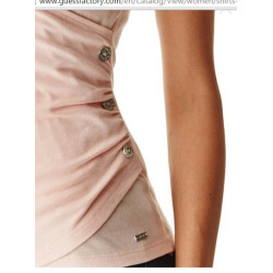 Dámské tričko Guess Amelia meruňkové triko s knoflíčky