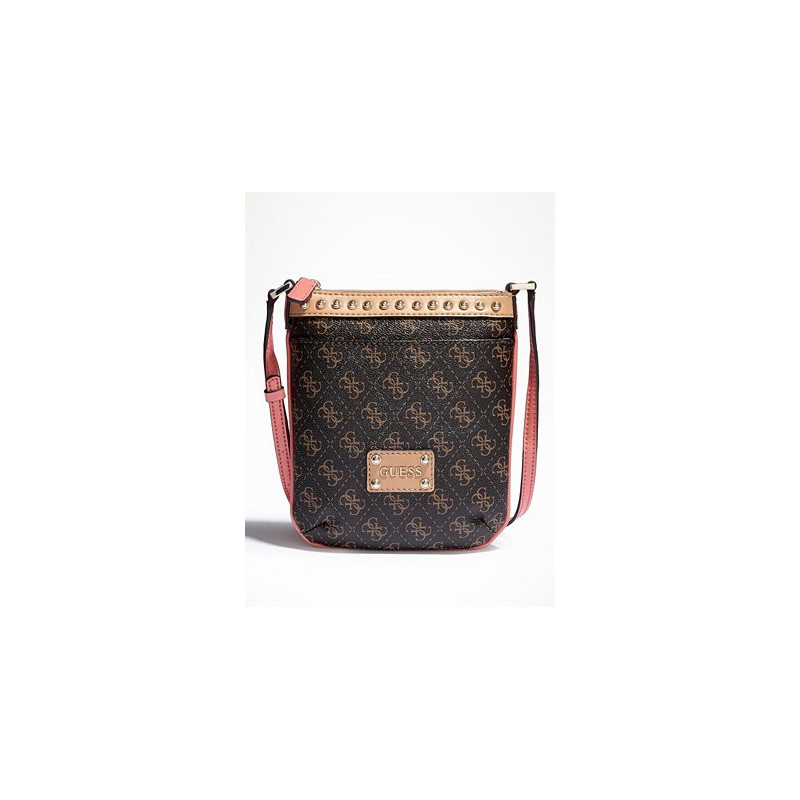 dámská kabelka GUESS Logo Affair Crossbody hnědá