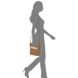 Guess dámská kabelka Christy Quattro G Jacquard crossbody hnědá