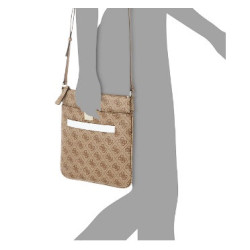 Guess dámská kabelka Christy Quattro G Jacquard crossbody hnědá