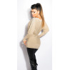 Dámský pulovr Koucla - béžová halenka zdobená kamínky