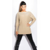 Dámský pulovr Koucla - béžová halenka zdobená kamínky