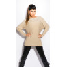 Dámský pulovr Koucla - béžová halenka zdobená kamínky