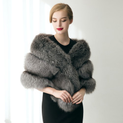 kožešinové boa šedá šála na společenské / plesové šaty