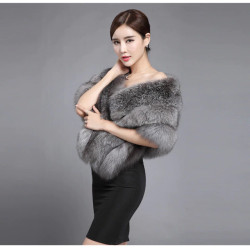 kožešinové boa šedá šála na společenské / plesové šaty