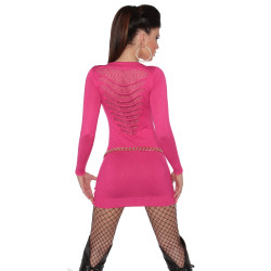 Dámský pulovr Koucla s krajkovou vsádkou růžová halenka