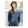 Dámská džínová bunda s kamínky a perličkami