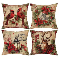 Sada vánočních povlaků na polštářky JOY
