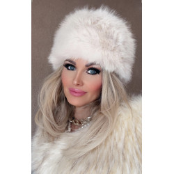 Kožešinová čepice imitace lišky odstín holubí šeď