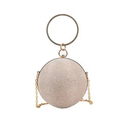Dámská společenská řetízková kabelka zlatá třpytivá koule s kamínky
