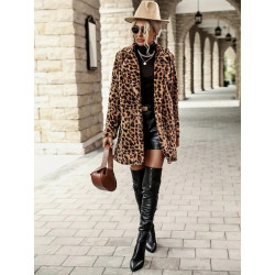 Dámský kožíšek z umělé kožešiny kožich imitace leoparda