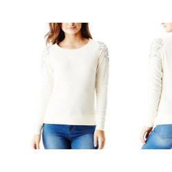 Guess Zinthia blůzka halenka mikina smetanové barvy