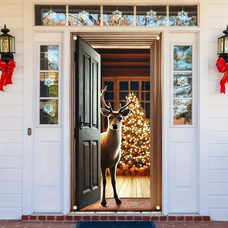 Vánoční banner - dekorace dveří předního vchodu