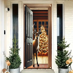 Vánoční banner - dekorace dveří předního vchodu