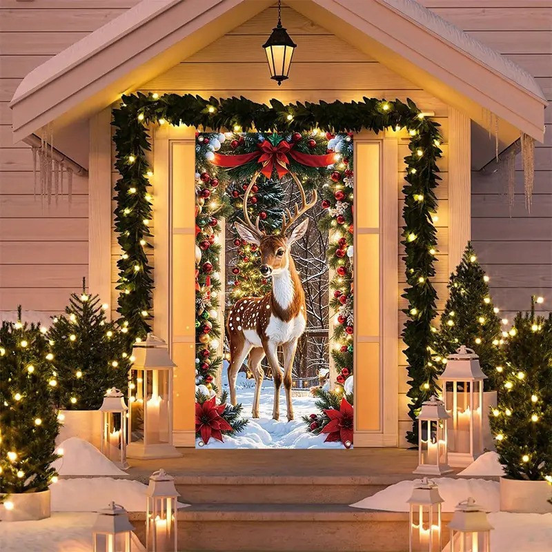 Vánoční banner - dekorace dveří předního vchodu