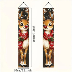 Vánoční vlajky - bannery - dekorace dveří předního vchodu 2 ks