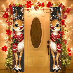 Vánoční vlajky - bannery - dekorace dveří předního vchodu 2 ks