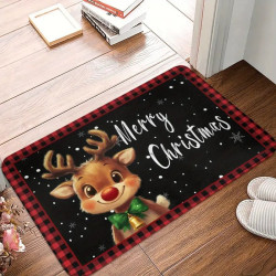 Vánoční kobereček - předložka se sobem , sváteční dekorace