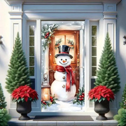 Vánoční banner - dekorace dveří předního vchodu
