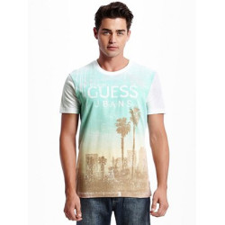 Pánské tričko Guess Prodigy bílo tyrkysové