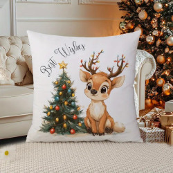 Vánoční povlak na polštářek s roztomilým sobíkem