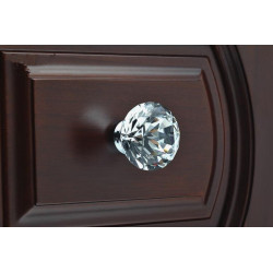 Nábytková knopka / skleněná úchytka na nábytek / zásuvky - tvar diamant 3 cm