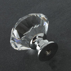 Nábytková knopka / skleněná úchytka na nábytek / zásuvky - tvar diamant 3 cm