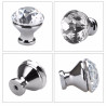 Nábytková knopka / skleněná úchytka na nábytek / zásuvky - tvar diamant průměr 2 cm