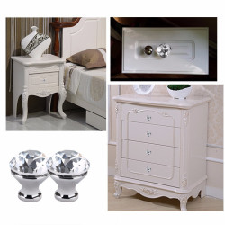 Nábytková knopka / skleněná úchytka na nábytek / zásuvky - tvar diamant průměr 2 cm