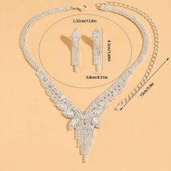 Štrasový náhrdelník a náušnice sada