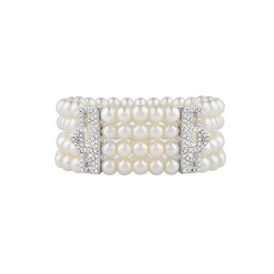 Plesová čelenka styl Great Gatsby, perly, náušnice, cigaret.špička, náramek a rukavice