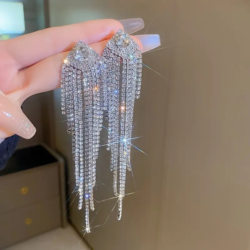 Visací náušnice se štrasovými kamínky