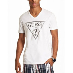 Pánské tričko Guess Bordeaux bílé triko