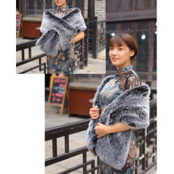 Kožešinové boa černá šála s melírem na společenské / plesové šaty