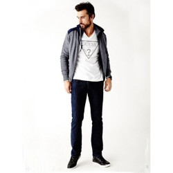 Pánské tričko Guess Bordeaux bílé triko