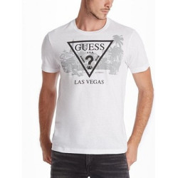Pánské tričko Guess Las Vegas bílé triko