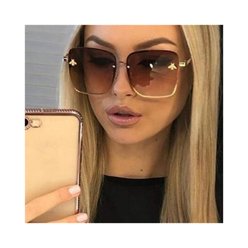 Dámské sluneční brýle hranaté hnědé